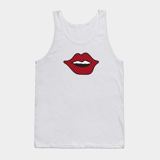 Pop Art Red Lips Tank Top by From Mars